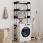 Vidaxl - tagère de lave - linge noir 67x25x163 cm bois d'ingénierie Vidaxl - tagère de lave - linge noir 67x25x163 cm bois d'ingénierie