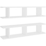 Tagres murales 2 pcs blanc 90x18x20 cm bois d'ingnierie vidaxl