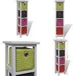 Tagre de rangement et paniers multicolores bois de paulownia - meuble de rangement - tagre murale ...