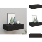 Vidaxl - tag�re � tiroir murale noir 40x23, 5x10 cm mdf - �tag�re murale - �tag�re � tiroir - rangement ...