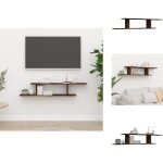 Vidaxl - tag�re tv murale ch�ne fum� 125x18x23 cm bois d'ing�nierie - �tag�re tv murale - �tag�re murale ...