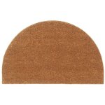 Vidaxl tapis de porte naturel demi - rond 50x80cm fibre de coco touffet