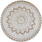 Tapis jute tress� imprim� 150 cm rond