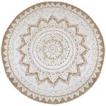 Tapis de sol jute tress�e imprim�e 180 cm rond