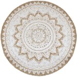 Tapis de sol jute tress�e imprim�e 210 cm rond