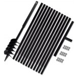 Vidaxl ? tari�re manuelle 120 mm ? rallonge m�che 1 m pour trous profonds ? acier renforc� pour sols ...