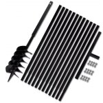 Vidaxl ? tari�re manuelle 150 mm ? longueur totale 1 m ? acier ultra r�sistant ? rallonge 13 m pour creuser ...