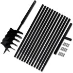 Vidaxl ? tari�re manuelle 200 mm ? acier ultra r�sistant ? longueur totale 1 m ? rallonges 1 m pour trous ...