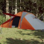 Vidaxl - tente familiale à dôme 6 personnes gris et orange imperméable Vidaxl - tente familiale à dôme 6 personnes gris et orange imperméable