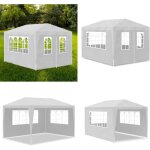Tente de réception 3x4 m blanc - tente de réception - auvent extérieur - abri jardin - parasol - fête ... Tente de réception 3x4 m blanc - tente de réception - auvent extérieur - abri jardin - parasol - fête ...
