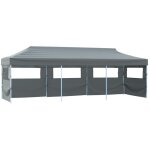 Vidaxl - tente de rception pliable avec 5 parois 3 x 9 m anthracite
