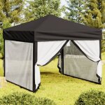Vidaxl tente de rception pliable avec parois noir 3x3 m