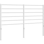 T�te de lit style scandinave pour chambre � coucher m�tal blanc 140 cm vidaxl