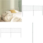 Vidaxl - t�te de lit m�tal blanc 200 cm - t�te de lit - lit double - t�te de lit m�tal - t�te de lit ...