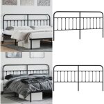 Vidaxl - t�te de lit m�tal noir 200 cm - t�te de lit - lit double - t�te de lit m�tal - t�te de lit noire ...