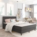 Tte de lit touffete gris fonc tissu 140x200 cm