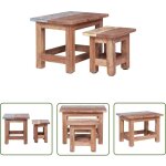 Vidaxl - the living store tables gigognes 2 pcs bois d'acajou massif - table basse - tables d'appoint ... Vidaxl - the living store tables gigognes 2 pcs bois d'acajou massif - table basse - tables d'appoint ...
