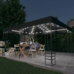 Vidaxl - tonnelle avec guirlande lumineuse � led 3x4 m anthracite
