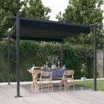 Vidaxl - tonnelle de jardin avec toit r�tractable 3x3 m anthracite