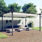 Vidaxl - tonnelle de jardin avec toit rtractable 4x3 m crme