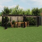 Vidaxl - tonnelle avec parois en filet taupe 6x3 m acier