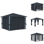 Vidaxl - tonnelle avec rideau 300x300 cm anthracite aluminium - abri solaire - tonnelle ext�rieure - ...