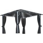 Vidaxl - tonnelle avec rideau et lumi�res led 3x3 m anthracite aluminium