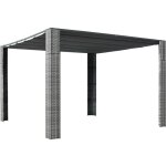 Vidaxl - tonnelle et toit r�sine tress�e 300x300x200cm gris / anthracite