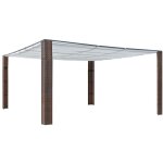 Vidaxl tonnelle avec toit r�sine tress�e 400x400x200cm marron et cr�me