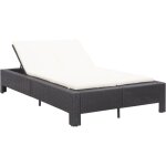 Vidaxl - transat � 2 places avec coussin noir r�sine tress�e