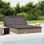 Vidaxl - transat 2 places avec toit pliable gris 213x118x97 cm