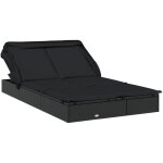 Vidaxl - transat 2 places avec toit pliable noir 213x118x97 cm