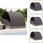 Vidaxl - transat 2 places avec toit rond gris 211x112x140 cm - transat - salon de jardin - mobilier de ...