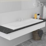 Vidaxl ? vasque � encastrer c�ramique blanche 101 x 39, 5 x 18, 5 cm ? trop - plein int�gr� ? �paisseur ...