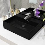 Vasque avec trou de robinet en cramique noir 51, 5x38, 5x15 cm vidaxl