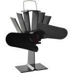 Ventilateur de pole aliment par chaleur 2 pales noir