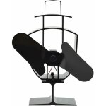 Ventilateur de poêle alimenté par chaleur 2 pales noir Ventilateur de poêle alimenté par chaleur 2 pales noir