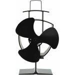 Ventilateur de poêle alimenté par chaleur 3 pales noir Ventilateur de poêle alimenté par chaleur 3 pales noir