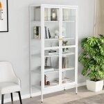 Vidaxl - vitrine d'exposition blanc 90x40x180 cm acier et verre tremp