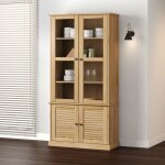 Vidaxl - vitrine en verre vigo 85x35x170 cm bois massif de pin