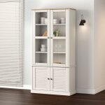 Vidaxl - vitrine en verre vigo blanc 85x35x170 cm bois massif de pin