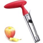 Vide - pomme, vide - pomme ou poire en acier inoxydable, vide - pomme avec manche en abs et lame dentel�e ...