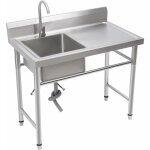 Vier en acier inoxydable ensemble d'�vier de cuisine de restaurant commercial avec pieds r�glables �vier ...