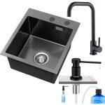 Cecipa - vier cuisine 1 bac 40  45 cm vier inox montage  encastrer ou  fleur de plan, avec siphon, ...