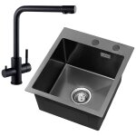 Cecipa - vier cuisine 1 bac 40 × 45 cm Évier inox montage à encastrer ou à fleur de plan, avec siphon, ... Cecipa - vier cuisine 1 bac 40 × 45 cm Évier inox montage à encastrer ou à fleur de plan, avec siphon, ...