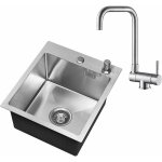 Cecipa - vier cuisine 1 bac 40 × 45 cm + robinet de cuisine rabattable montage à encastrer ou sur le ... Cecipa - vier cuisine 1 bac 40 × 45 cm + robinet de cuisine rabattable montage à encastrer ou sur le ...