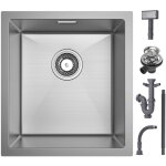 Cecipa - vier de cuisine 1 bac 40x44x19 cm - vier inox de cuisine - vier encastr bross