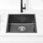 Auralum max - auralum Évier cuisine 1 bac 44x44x20cm Évier sous plan en acier inox avec trop - plein ... Auralum max - auralum Évier cuisine 1 bac 44x44x20cm Évier sous plan en acier inox avec trop - plein ...