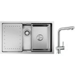 Cecipa - vier cuisine 1 bac 704421cm vier  encastrer inox bross avec egouttoir et vasque + mitigeur ...