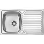 Jassferry - vier de cuisine 1 bac , acier inoxydable, �gouttoir r�versible, 800 x 480 mm avec siphon ...